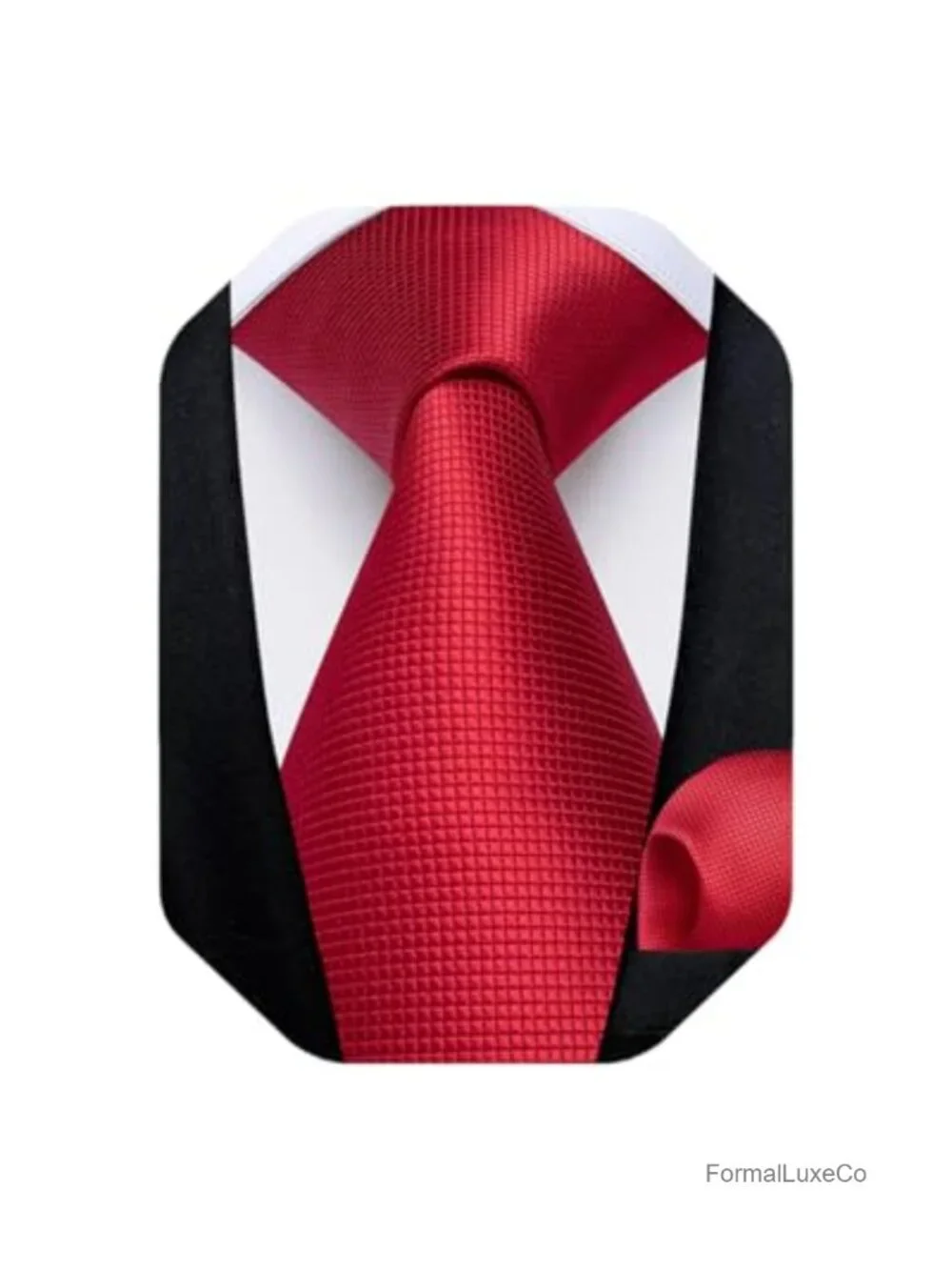 Men's Silk Tie Set with Pocket Square & Cufflinks, Formal Accessory Gift